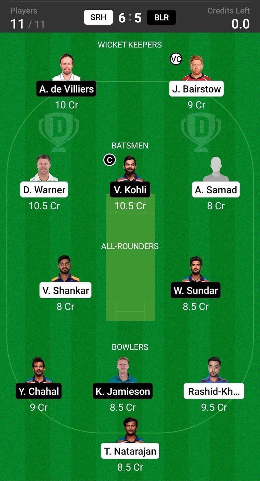 IPL 2021 Dream11 Sunrisers Hyderabad vs Royal Challengers Bangalore Prediction, April 14