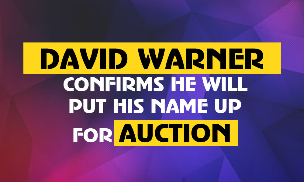 David Warner Confirms He Will Put His Name Up for Auction