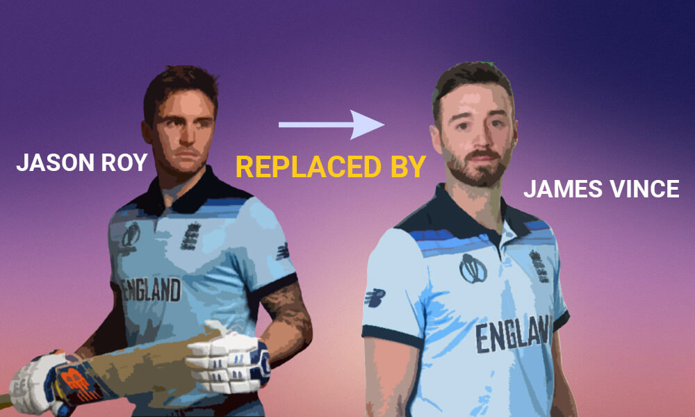 English Batsman Jason Roy Replaced by James Vince in T20 Cricket World Cup