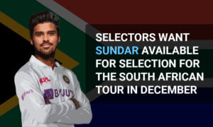 Selectors Want Sundar Available for Selection for the South African Tour in December