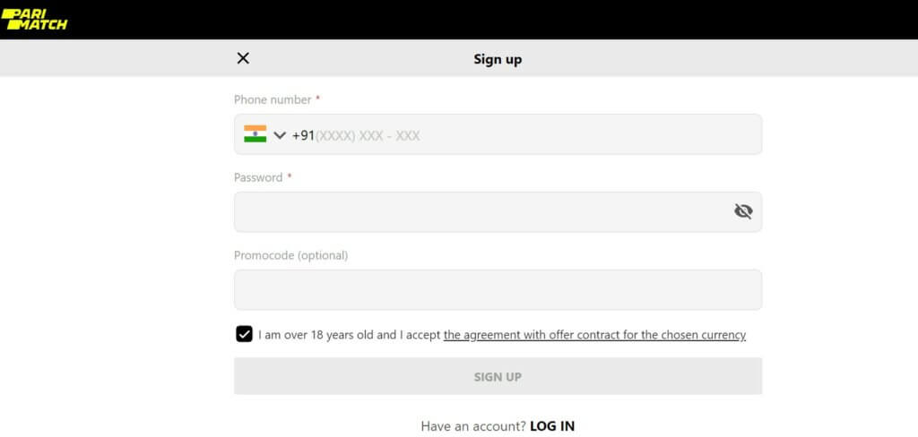 parimatch registration