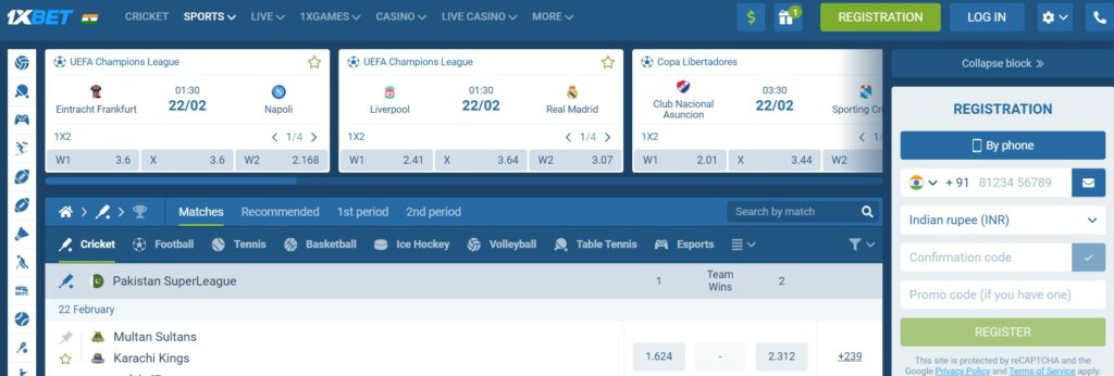 1xbet online cricket