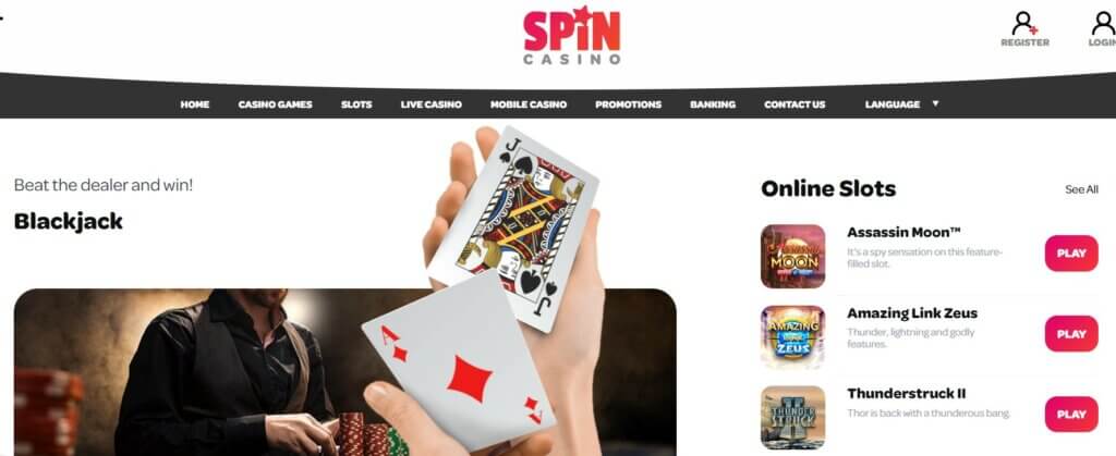 spin casino blackjack