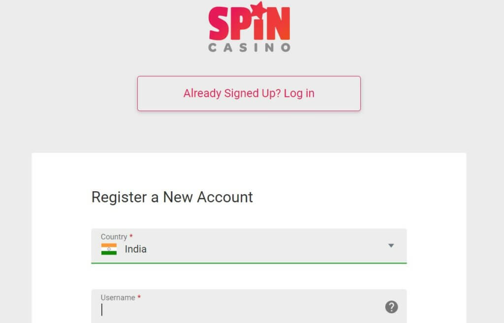 spin casino registration