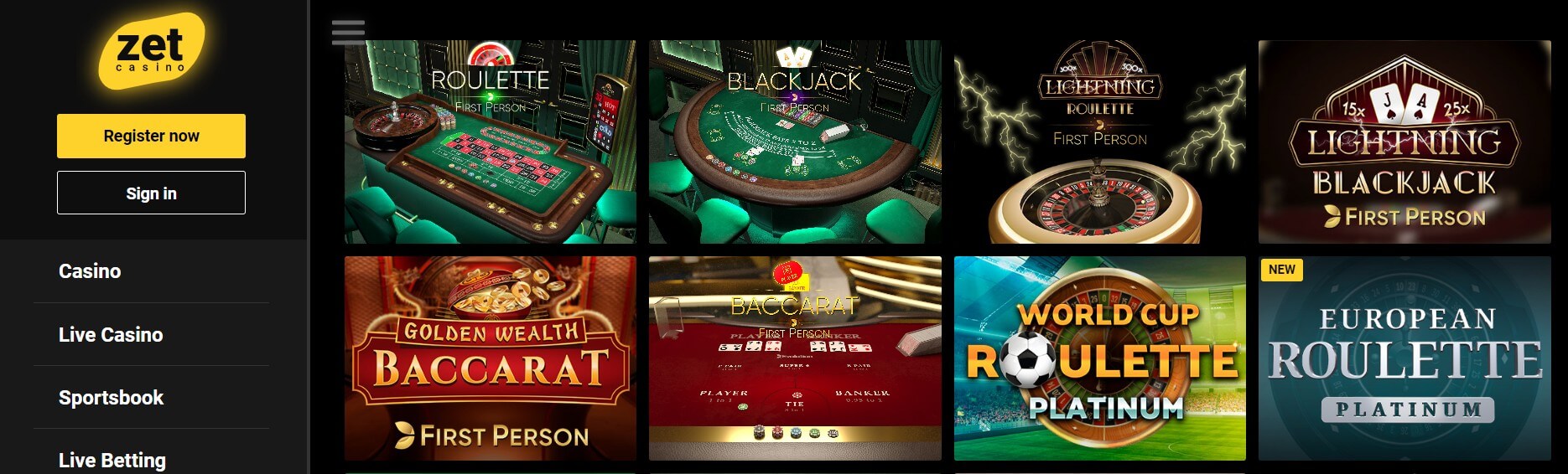 Zet Casino Review: login, app (apk), bonus code