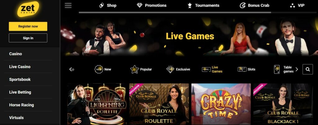 zet casino live